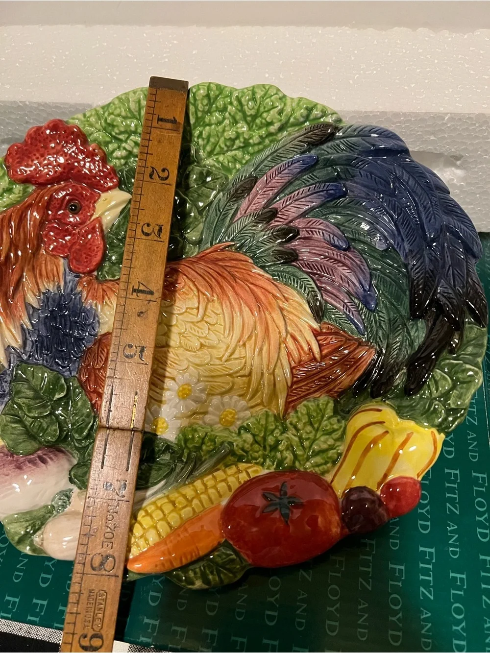 NWT FITZ & FLOYD COQ DU VILLAGE  VEGETABLE CANAPÉ PLATE.